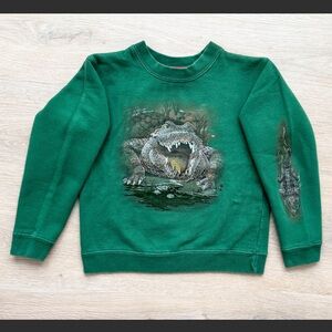 Vintage Ragscals Kids Alligator Sweatshirt Raised 3D Print & Sleeve Detail (6X)